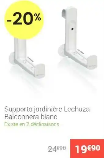 Supports jardinière lechuza balconnera blanc
