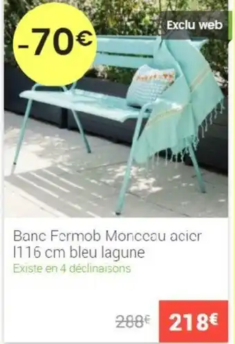 Gamm vert Banc fermob monceau acier offre