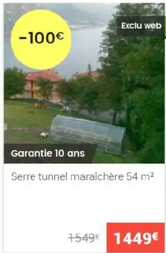 Gamm vert Serre tunnel maraîchère offre
