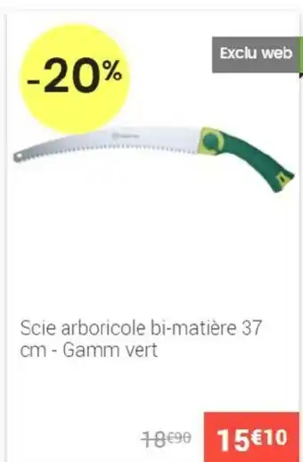 Gamm vert Scie arboricole bi-matière 37 cm offre
