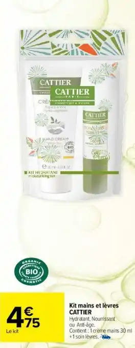 Carrefour Kit mains et lèvres CATTIER offre