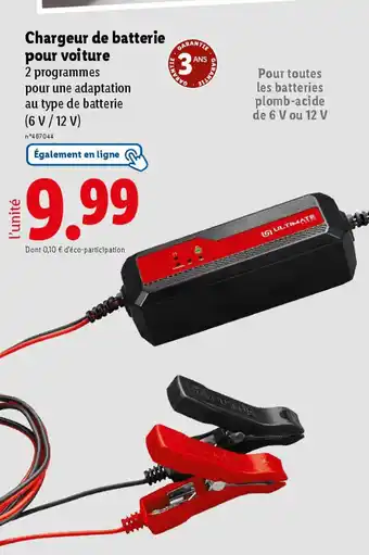 Lidl ULTIMATE Chargeur de batterie pour voiture offre