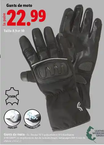 Lidl Gants de moto offre