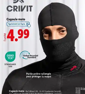 Lidl CRIVIT Cagoule moto offre