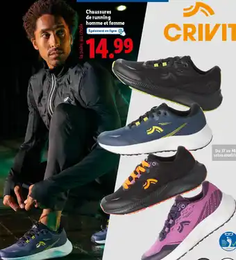 Lidl CRIVIT Chaussures de running homme et femme offre