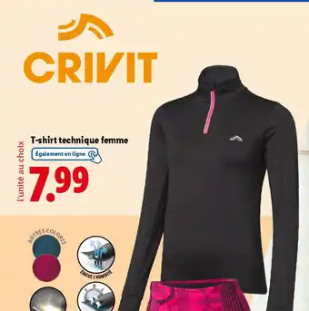 Lidl CRIVIT T-shirt technique femme offre