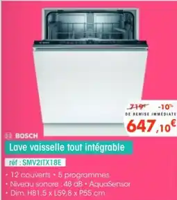 Pro&Cie BOSCH Lave vaisselle tout intégrable offre