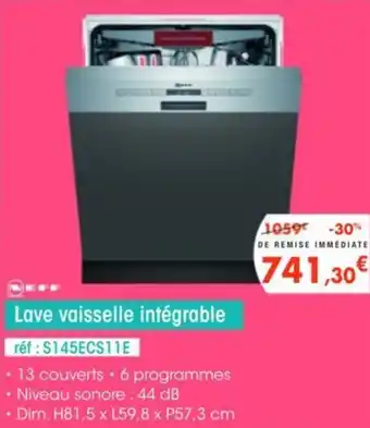 Pro&Cie Lave vaisselle intégrable offre