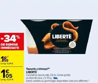 Carrefour Yaourts crémeux liberté offre