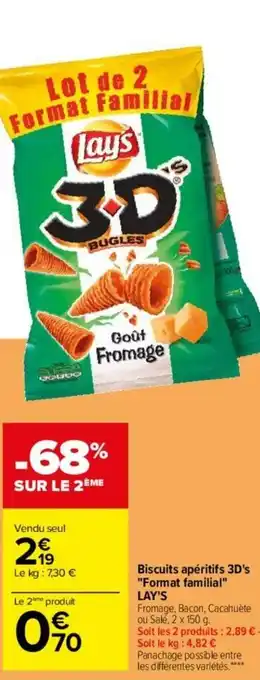 Carrefour Biscuit apéritifs 3D's offre