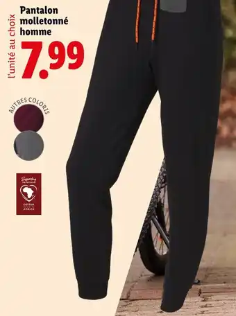 Lidl Crivit Pantalon molletonné homme offre