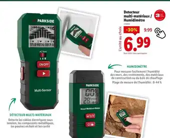 Lidl PARKSIDE Detecteur multi-matériaux / Humidimètre offre