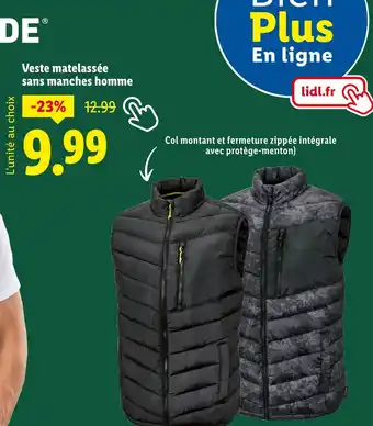 Lidl Veste matelassée sans manches homme offre