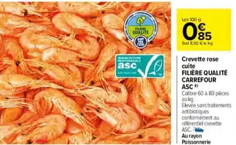 Carrefour Crevette rose cuite offre