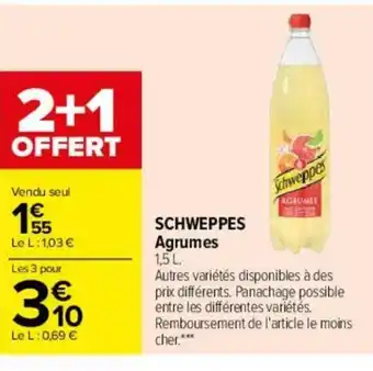 Carrefour Schweppes Agrumes offre