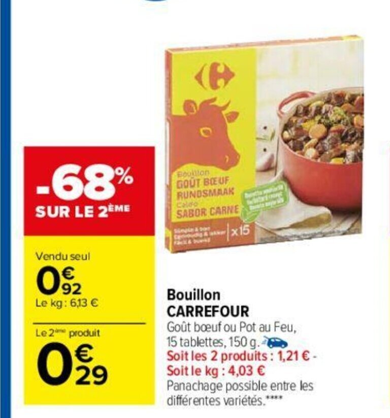 Promo Bouillon Carrefour chez Carrefour