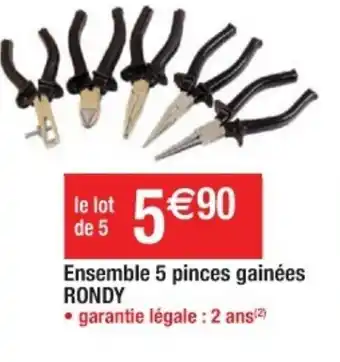 Ensemble 5 pinces gainées