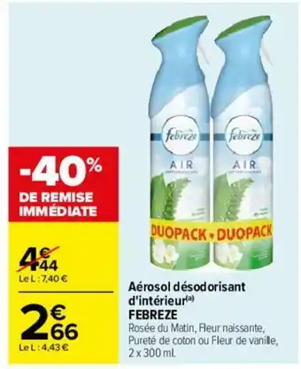 Carrefour Aérosol Désodorisant d'intérieur offre