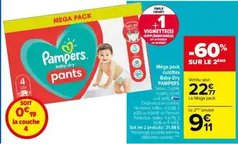 Carrefour Mèga pack culottes Baby-Dry offre