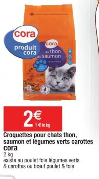 Cora x Carrefour Croquettes pour chats thon offre