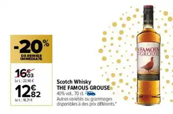 Carrefour Scotch Whisky The Famous Grouse offre