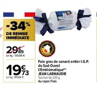 Carrefour Foie Gras de Canard Entier I.G.P offre