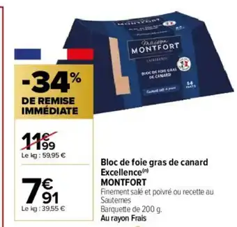 Carrefour Bloc de Foie Gras de Canard Excellence offre