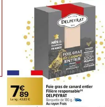 Carrefour Foie Gras de Canard Entier offre