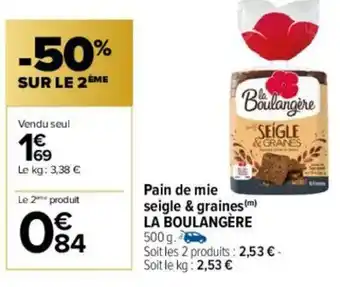 Carrefour Pain de Mie Seigle & Graines offre