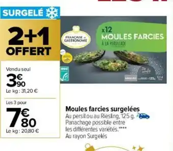 Carrefour Moules Farcies Surgelées offre