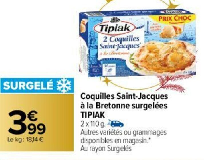 Promo Coquilles SaintJacques chez Carrefour
