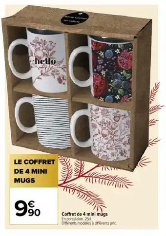 Carrefour Coffret de 4 Mini Mugs offre