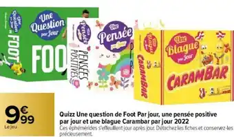 Carrefour Quizz Une Question de Foot Par Jour, Une Pensée Positive offre