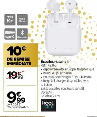 Carrefour Écouteurs Sans Fil offre