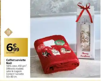 Carrefour Coffret Serviette Noël offre