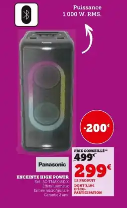 Super U PANASONIC Enceinte high power offre