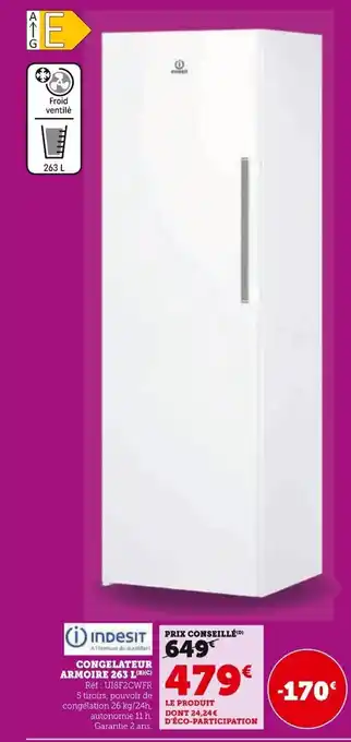 Super U INDESIT Congelateur armoire offre