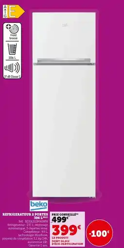 Super U BEKO Refrigerateur 2 portes offre