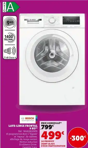 Super U BOSCH Lave-linge frontal offre