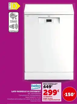 Super U BEKO Lave-vaisselle 14 couverts offre