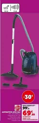 Super U Aspirateur avec sac offre