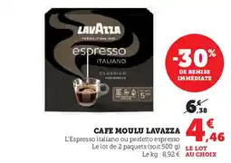 Super U LAVAZZA Cafe moulu offre