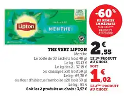 Super U LIPTON The vert offre