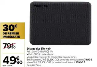Carrefour Disque Dur 1To Noir offre