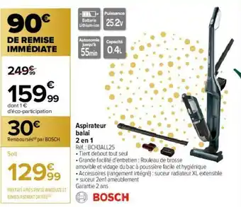 Carrefour Aspirateur Balai 2 en 1 offre