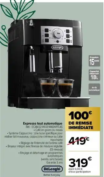 Carrefour Expresso Tout Automatique offre