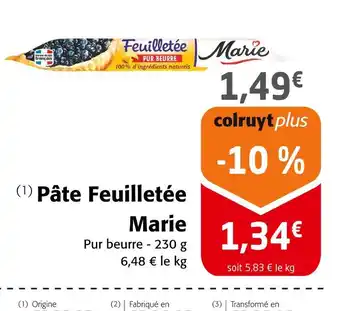 Colruyt Marie Pâte Feuilletée offre