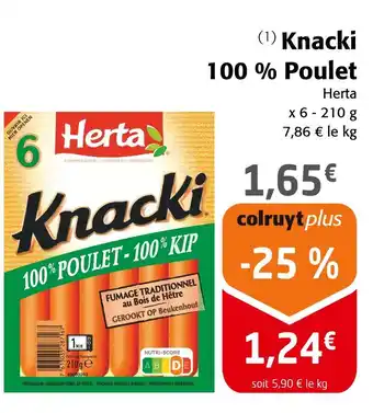 Colruyt Herta Knacki 100 % Poulet offre