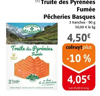 Colruyt Pêcheries Basques Truite des Pyrénées Fumée offre