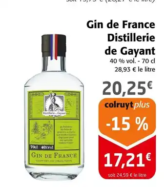 Colruyt Distillerie de Gayant Gin de France offre